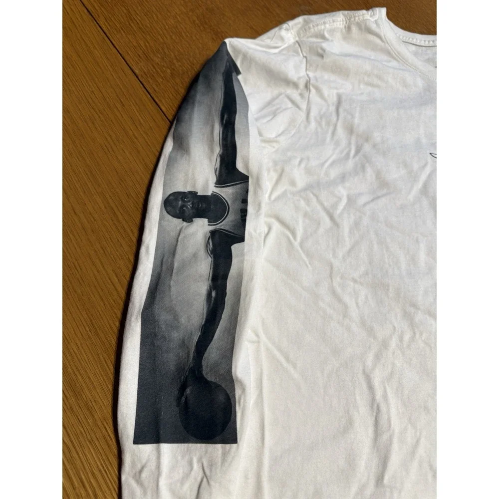 Jordan Wings Long Sleeve Shirt Mens M White Six Rings Two Golds MJ Poster Tee